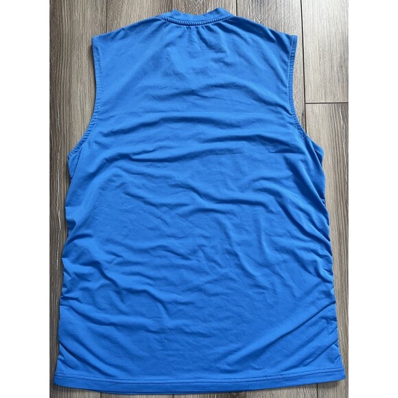 Nike Shirt Mens Medium Blue Striped Court Tennis Performance V Neck Tank - Picture 6 of 10